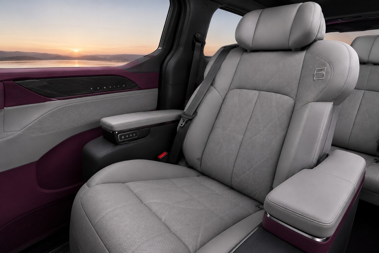 Interior ZEEKR 009 Stone Grey / Burgundy
